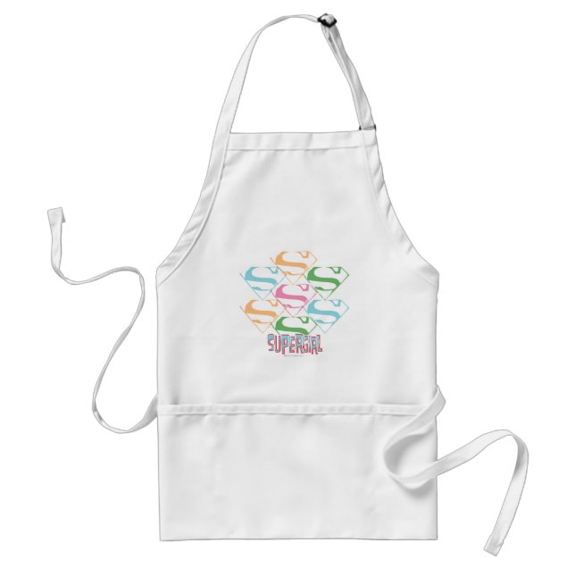 Supergirl Pastel Logo Collage Adult Apron (Front)