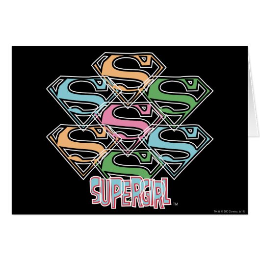 Supergirl Pastel Logo Collage Cards (Front Horizontal)