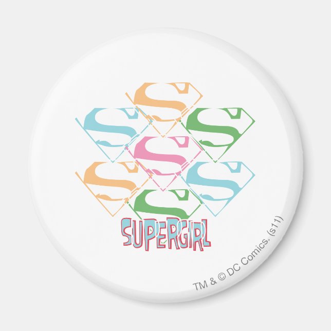 Supergirl Pastel Logo Collage Magnet (Front)