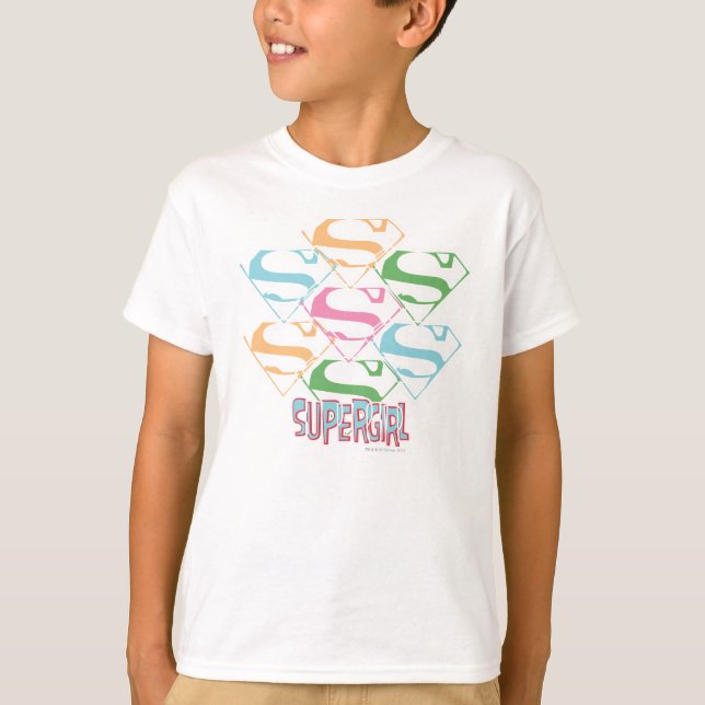 Supergirl Pastel Logo Collage T-Shirt (Front)