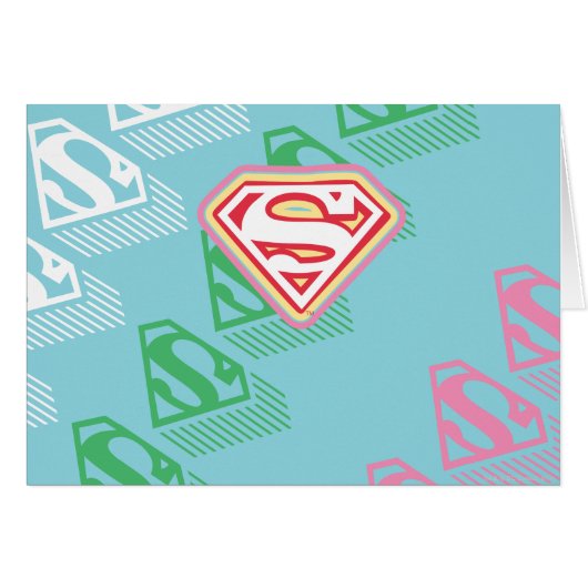 Supergirl Pastel Repeat Pattern Cards (Front Horizontal)