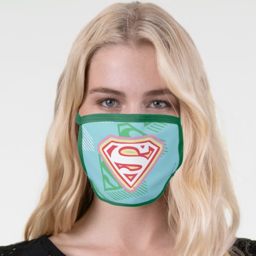 Supergirl Pastel Repeat Pattern Face Mask