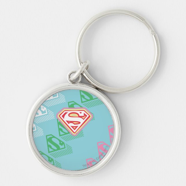 Supergirl Pastel  Repeat Pattern Keychain (Front)
