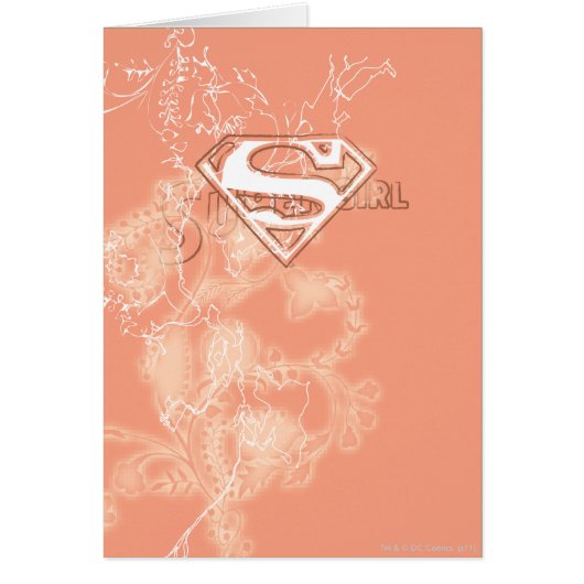 Supergirl Peach Floral Pattern Cards (Front)
