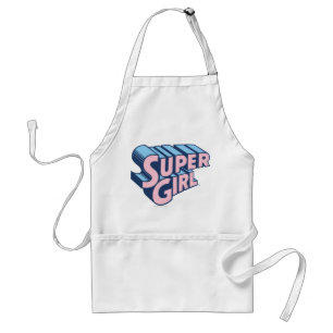 Supergirl Pink and Blue Logo Adult Apron