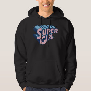 Supergirl Pink and Blue Logo Hoodie