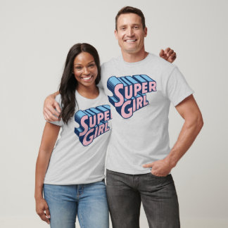 Supergirl Pink and Blue Logo T-Shirt