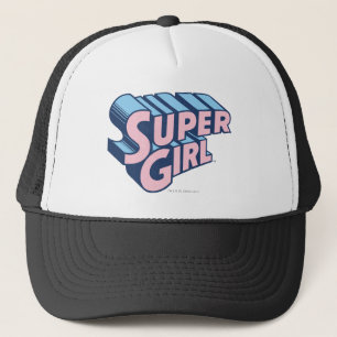 Supergirl Pink and Blue Logo Trucker Hat