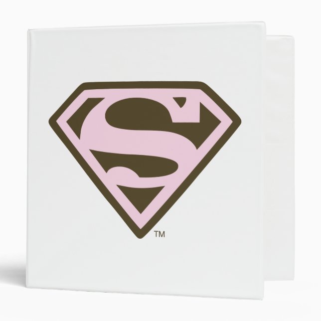 Supergirl Pink and Brown Logo 3 Ring Binder (Front/Inside)
