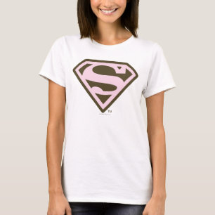 Supergirl Pink and Brown Logo T-Shirt