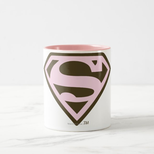 Supergirl Pink and Brown Logo Two-Tone Coffee Mug (Center)