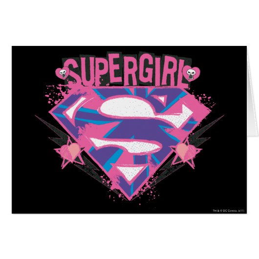 Supergirl Pink and Purple Grunge Logo (Front Horizontal)
