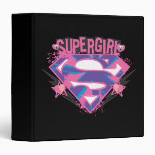 Supergirl Pink and Purple Grunge Logo Binder