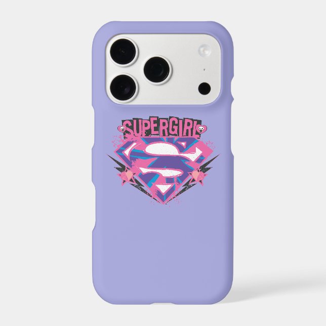 Supergirl Pink and Purple Grunge Logo Case-Mate iPhone Case (Back)
