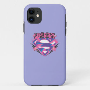Supergirl Pink and Purple Grunge Logo iPhone 11 Case