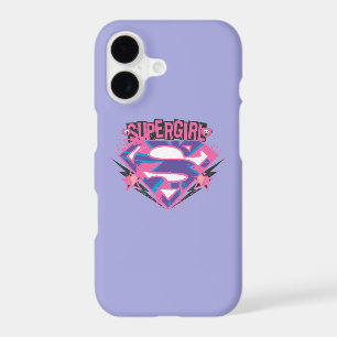 Supergirl Pink and Purple Grunge Logo iPhone 17 Case