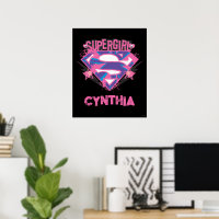 Supergirl Pink and Purple Grunge Logo