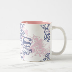 Supergirl Pink and Purple Pattern Two-Tone Coffee Mug