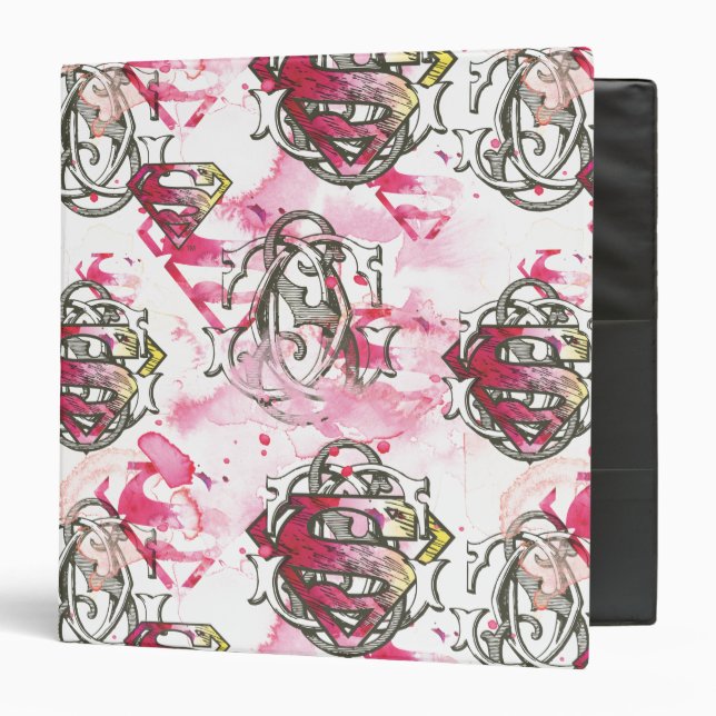 Supergirl Pink Ink Pattern Binder (Front/Inside)