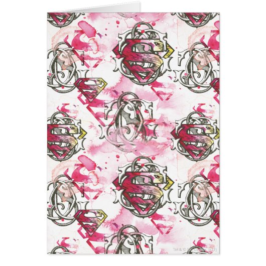 Supergirl Pink Ink Pattern Cards (Front)