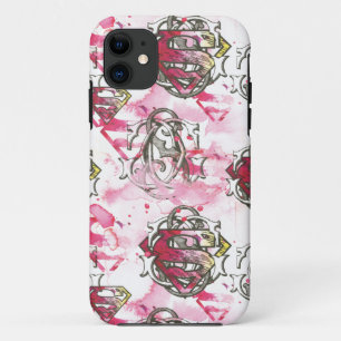 Supergirl Pink Ink Pattern iPhone 11 Case