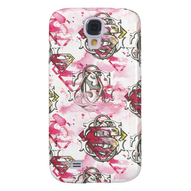 Supergirl Pink Ink Pattern Case-Mate Samsung Galaxy Case (Back)