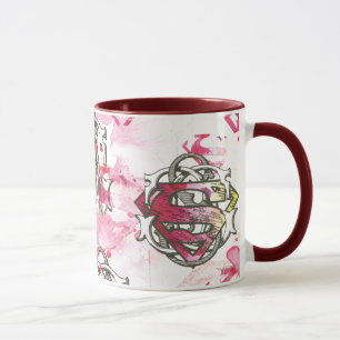 Supergirl Pink Ink Pattern Mug
