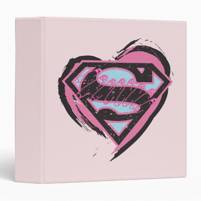 Supergirl Pink Logo in Heart Binder (Front/Spine)