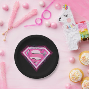 Supergirl Pink Logo Paper Plates