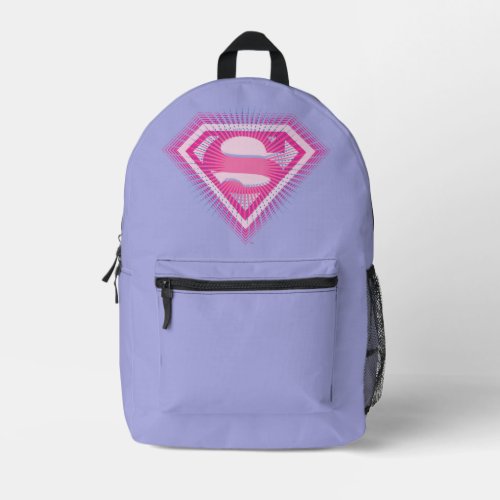 Supergirl Pink Logo Printed Backpack