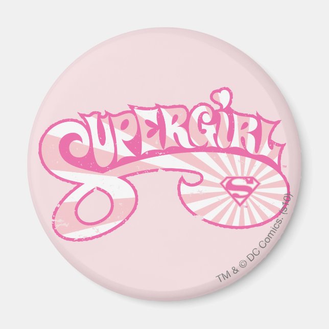Supergirl Pink Logo Star Burst Magnet (Front)