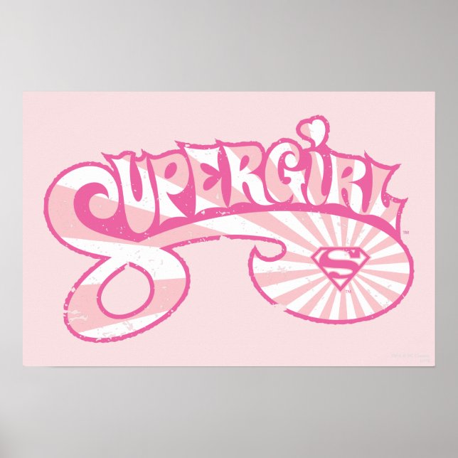 Supergirl Pink Logo Star Burst Poster (Front)