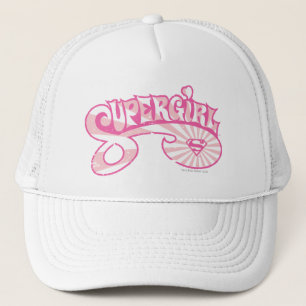 Supergirl Pink Logo Star Burst Trucker Hat