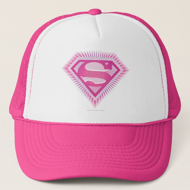 Supergirl Pink Logo Trucker Hat (Front)