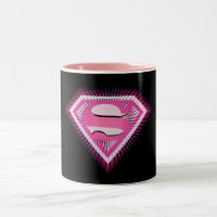 Supergirl Pink Logo Two-Tone Coffee Mug