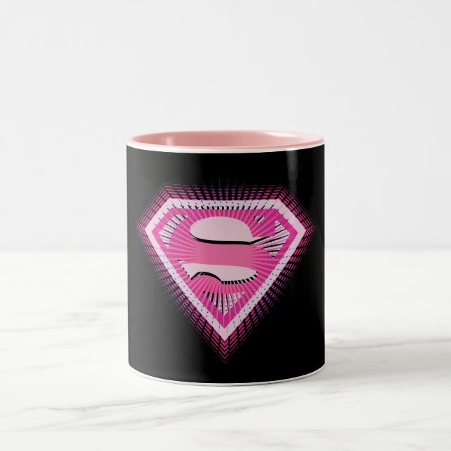 Supergirl Pink Logo Two-Tone Coffee Mug (Center)