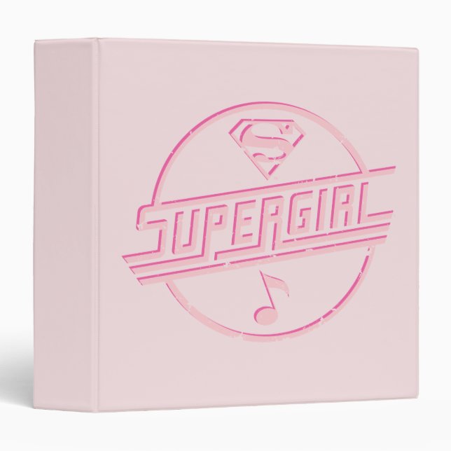 Supergirl Pink Music Note Binder (Front/Spine)