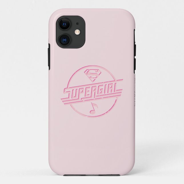 Supergirl Pink Music Note Case-Mate iPhone Case (Back)