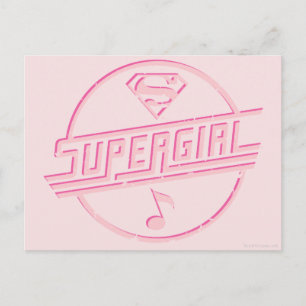 Supergirl Pink Music Note Postcard