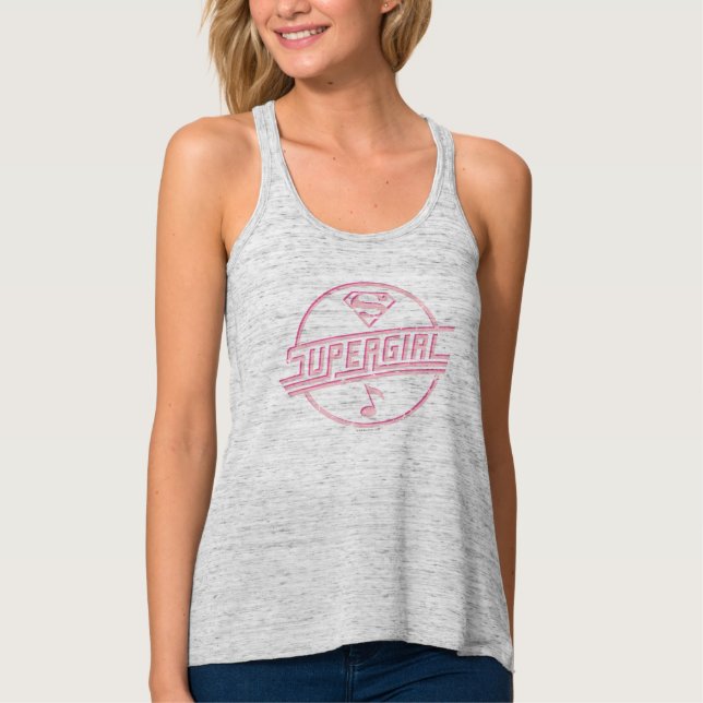 Supergirl Pink Music Note Tank Top (Front)