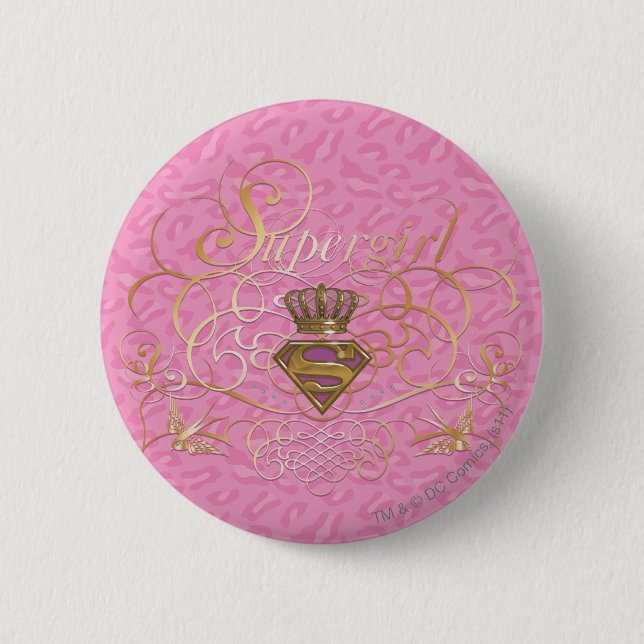 Supergirl Pink Pinback Button (Front)