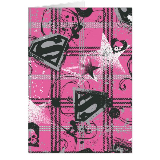 Supergirl Pink Splatter Square Cards (Front)
