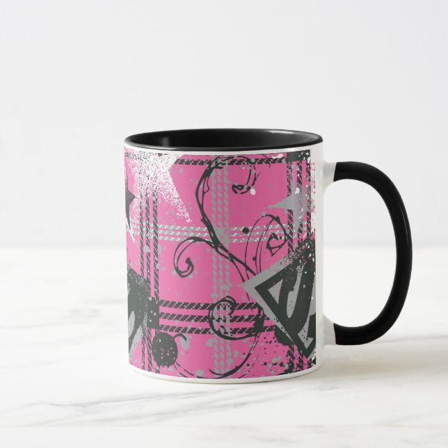 Supergirl Pink Splatter Square Mug (Right)