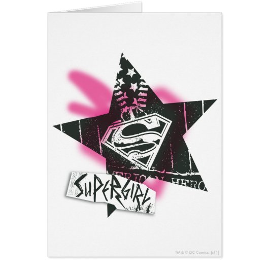 Supergirl Pink Spray Paint Star Cards (Front)