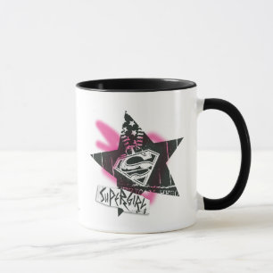 Supergirl Pink Spray Paint Star Mug