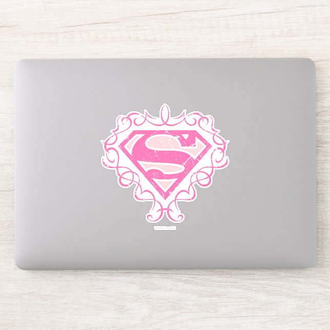 Supergirl Pink Stripes Sticker (Computer)