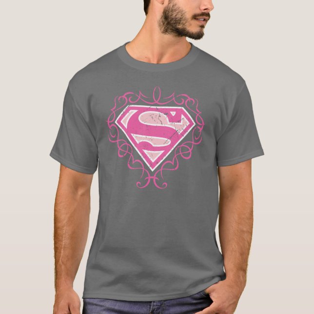 Supergirl Pink Stripes T-Shirt (Front)