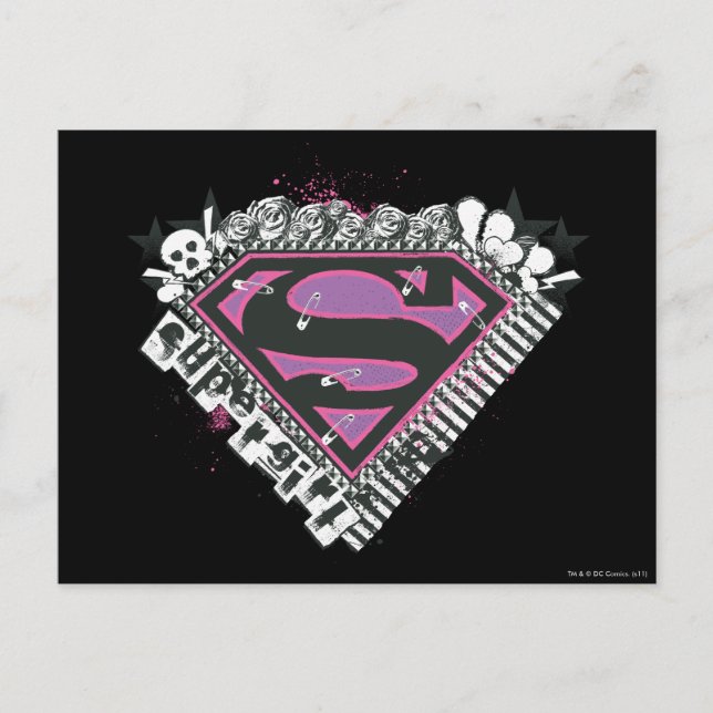 Supergirl Pins Logo Postcard (Front)