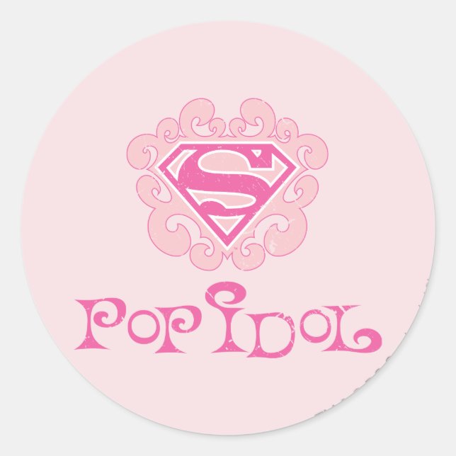 Supergirl Pop Idol Classic Round Sticker (Front)