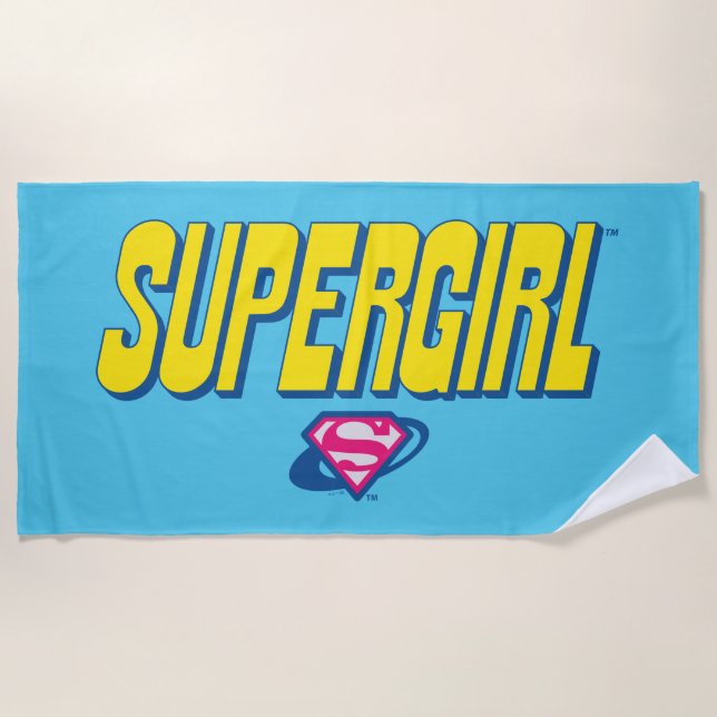 Supergirl Pop Logo Beach Towel (Front)